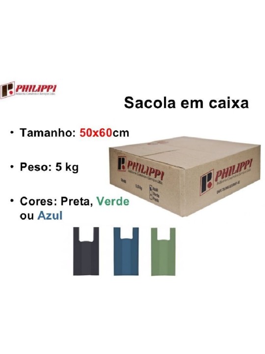 Sacola Plastica Reciclada 50X60 5Kg Philippi - Caixa