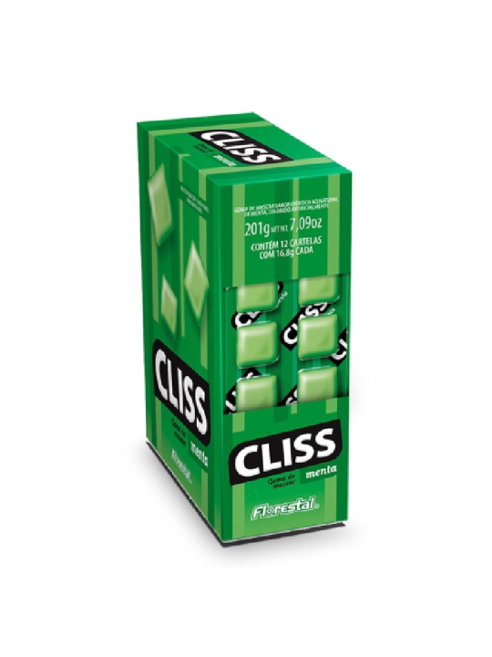 Chicle Cliss Menta C/12 Florestal - Display C/12Un