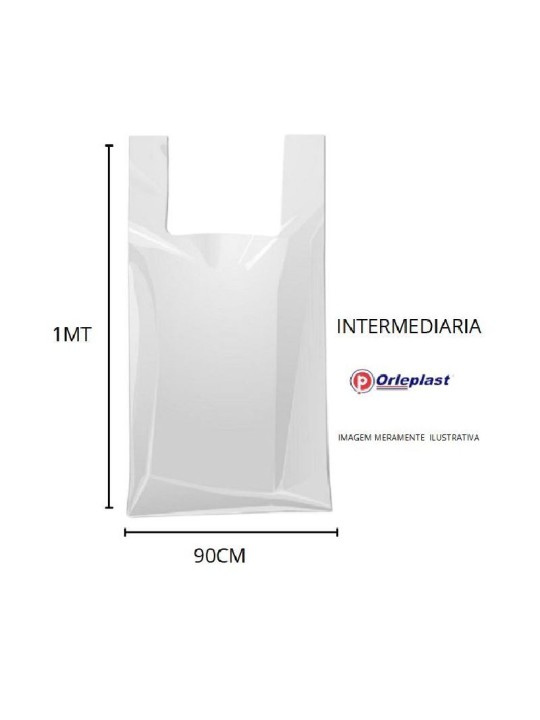 Sacola Plastica Branca 90X100X050 Orleplast - Pacote C/500 Un