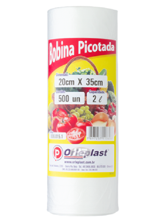Bobina Picotada 20X35 2 Lt C/500 Un Orleplast - Unidade
