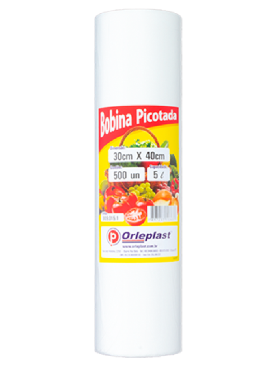 Bobina Picotada 30X40 5 Lt C/500 Un Orleplast - Unidade