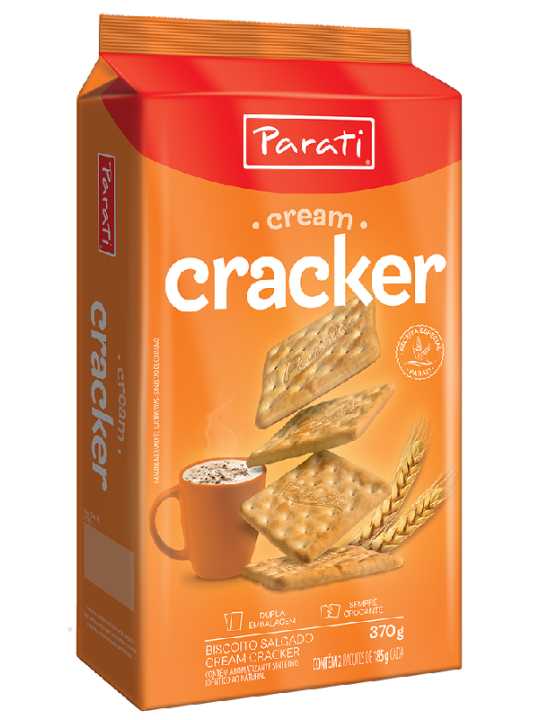 Biscoito Cream Cracker 370Gr Parati - Pacote
