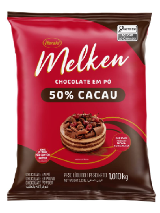 Chocolate Em Po 50% Cacau Melken 1,010Kg Harald - Pacote