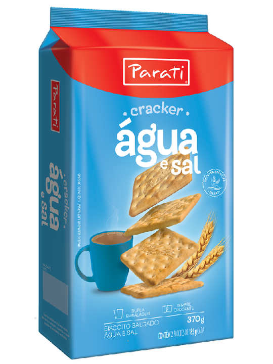 Biscoito Agua E Sal 370Gr Parati - Pacote