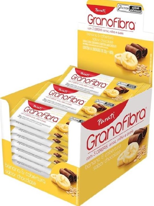 Barra Cereal Granofibra Light Banana/Choco 24X20Gr Granofibra - Display C/24