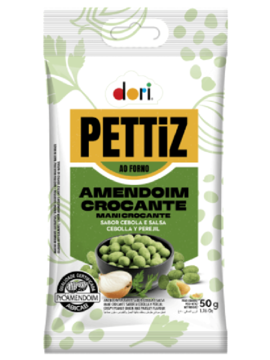 Amendoim Pettiz Cebol/Salsa Croc 50Gr Dori - Pacote