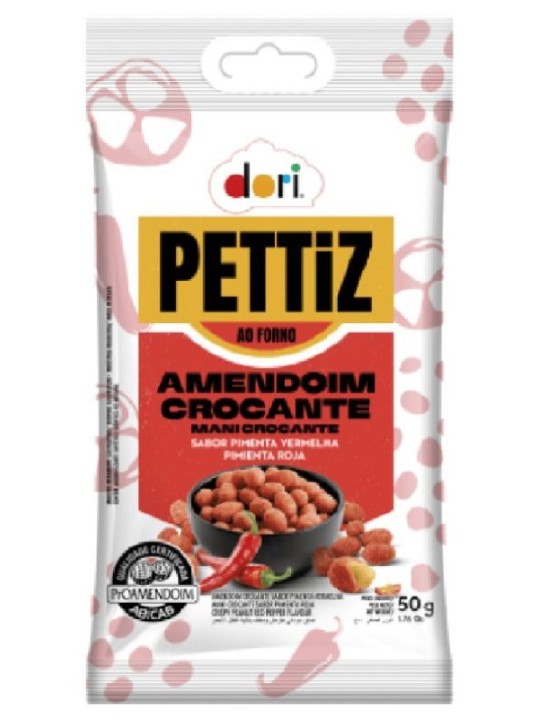 Amendoim Pettiz Pimenta Vermelha Croc 50Gr Dori - Pacote