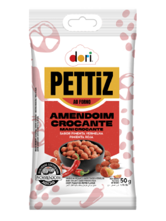 Amendoim Pettiz Pimenta Vermelha Croc 50Gr Dori - Pacote
