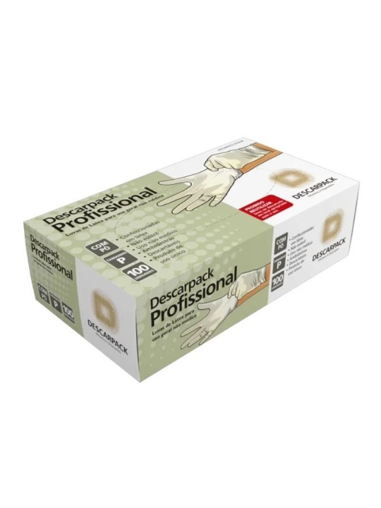 Luva Latex P C/Po Profissional 100Und Descarpack - Caixa C/100