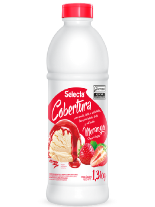Cobertura P/Sorvetes/Tortas/Milkshakes Morango 1,300Kg Selecta - Unidade