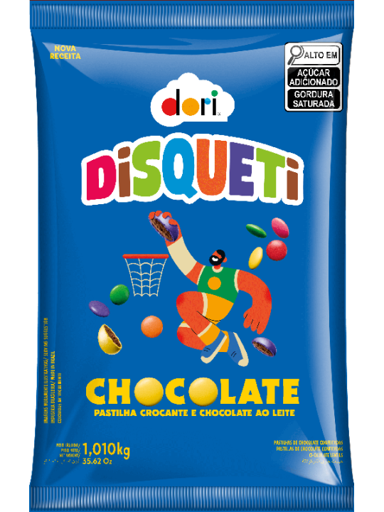 Chocolate Pastilhas Confeitadas Disqueti Tradicional 1,010Kg Dori - Pacote