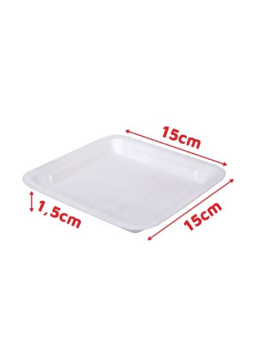 Bandeja Isopor Eps Fr01 15X15X1,5Cm