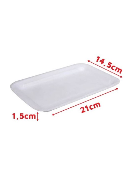 Bandeja Isopor Eps Fr02 14,5X21X1,5Cm