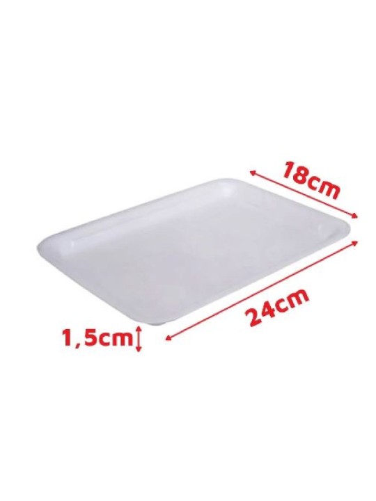 Bandeja Isopor Eps Fr03 18X24X1,5Cm Fibraform - Pacote C/100 Un