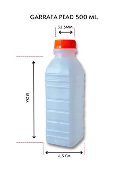 Garrafa Pead 500 Ml Descart - Unidade