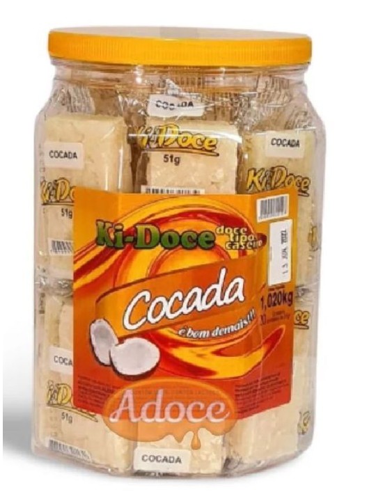 Cocada Branca Pote 20X51Gr Ki-Doce - Pote C/20 Un