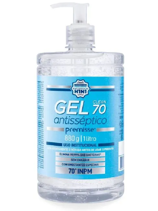 Alcool Gel Clean Anti-Septico 70% 1Lt Premisse - Unidade