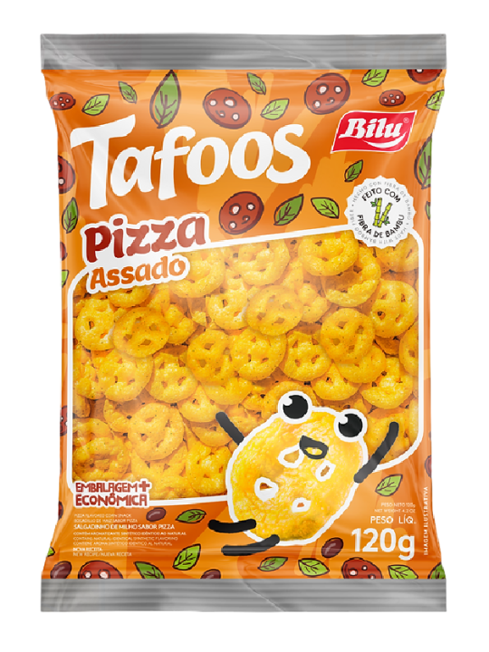 Salgadinho Assado Pizza Taffos 120Gr Bilu - Pacote