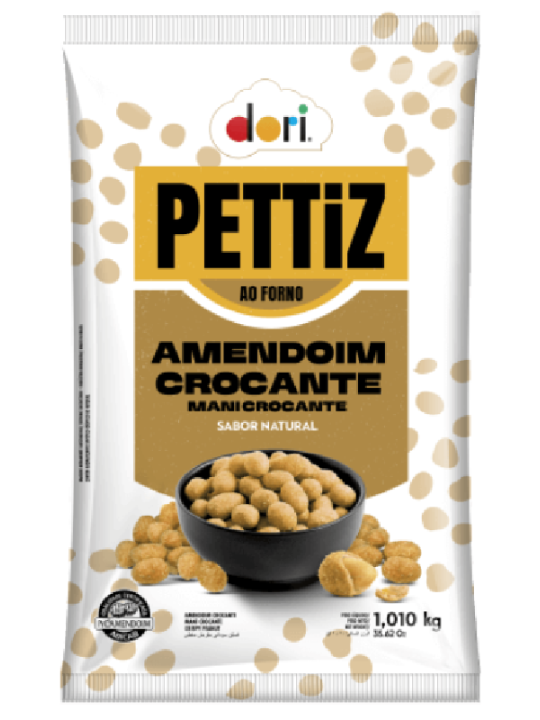 Amendoim Pettiz Natural Crocante 1,010Kg Dori - Pacote Amendoim Pettiz Natural Crocante 1,010Kg Dori - Pacote