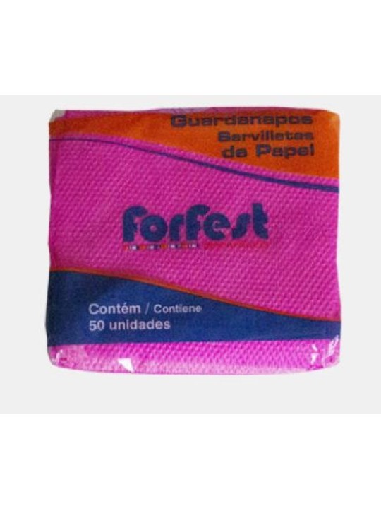 Guardanapo Pink 20X22 C/50 Und Forfest - Pacote C/50 Unidades