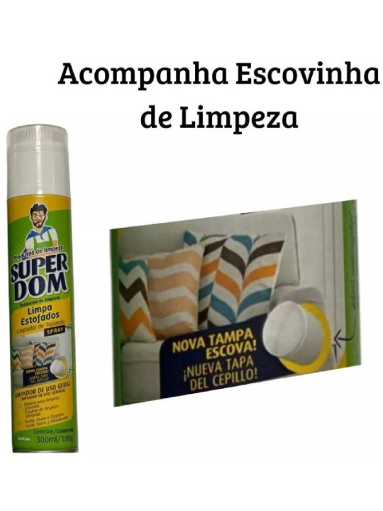 Limpa Estofados C/ Escova Spray Super Dom 300Ml Baston - Unidade