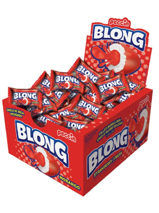 Chicle Blong Morango C/40 Peccin - Caixa