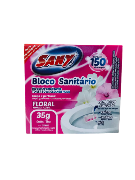 Bloco Sanitario Odorizante Sanymix Floral Ap+Refil 35Gr Sanybrilho - Unidade