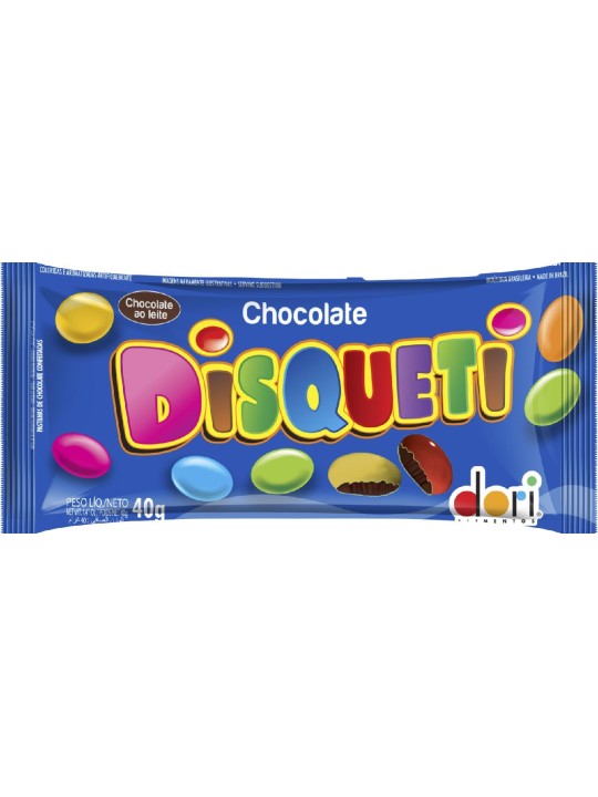 Disqueti Chocolate Confeitado 18X40Gr Dori - Display C/18 Un