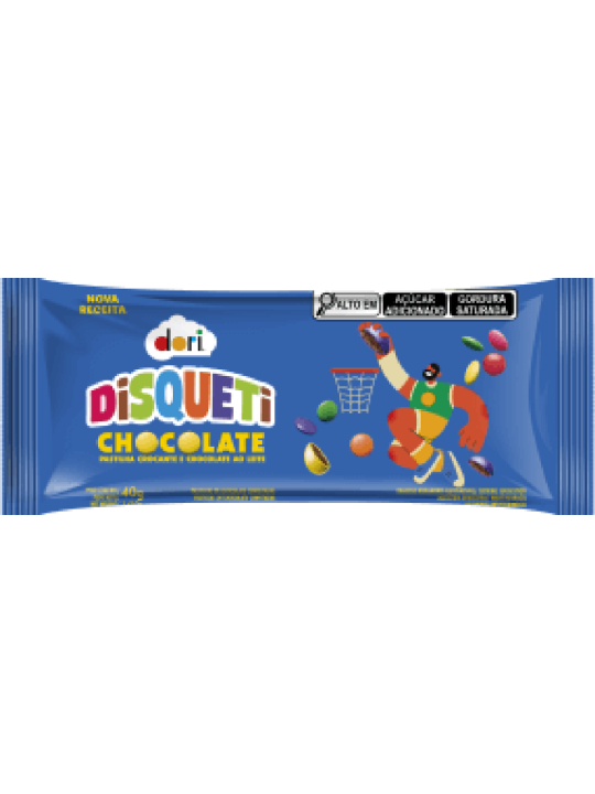 Disqueti Chocolate Confeitado 18X40Gr Dori - Display C/18 Un