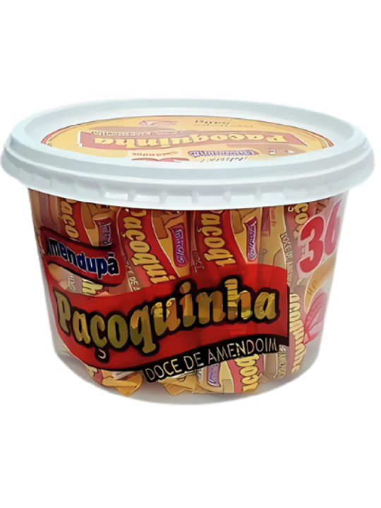Paçoca Rolha Desembalada Pote 540Gr C/36 Amendupa - Pote C/ 36 Un