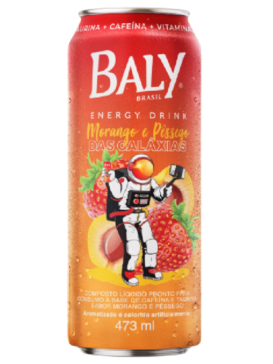 Baly Lata Morango E Pêssego 473Ml Baly - Unidade