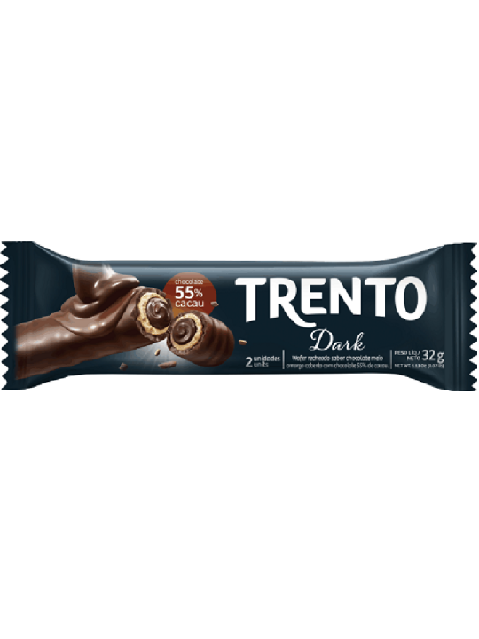 Trento Wafer Rolinhos Dark 55% Cacau 32Gr - Unidade