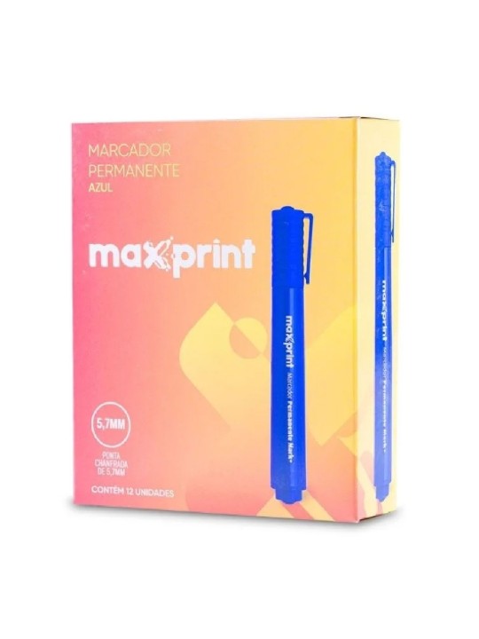 Caneta Marcador Permanente Azul Maxprint - Unidade