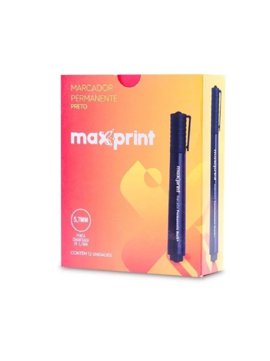 Caneta Marcador Permanente Preto Maxprint - Unidade