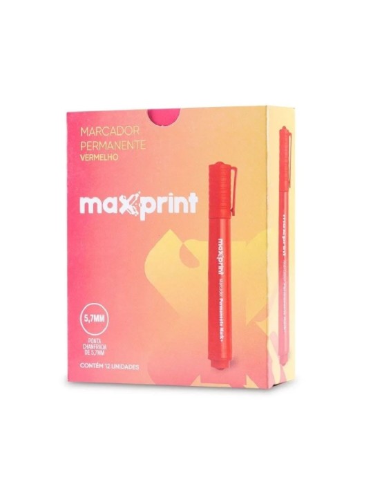 Caneta Marcador Permanente Vermelho Maxprint - Unidade