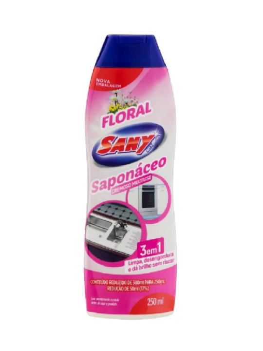 Saponaceo Cremoso Floral 250Ml Sany Brilho - Unidade