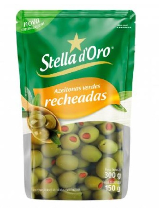 Azeitonas Verdes Recheadas Sache 150Gr Stella Doro - Unidade
