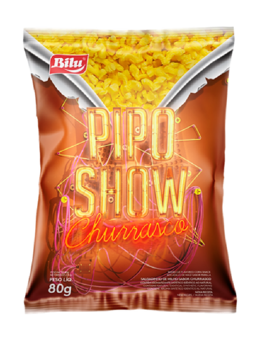 Pipoca Piposhow Churrasco 80Gr Bilu - Pacote