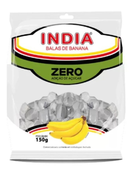 Bala Banana Sem Adição De Açucar 150Gr India - Pacote