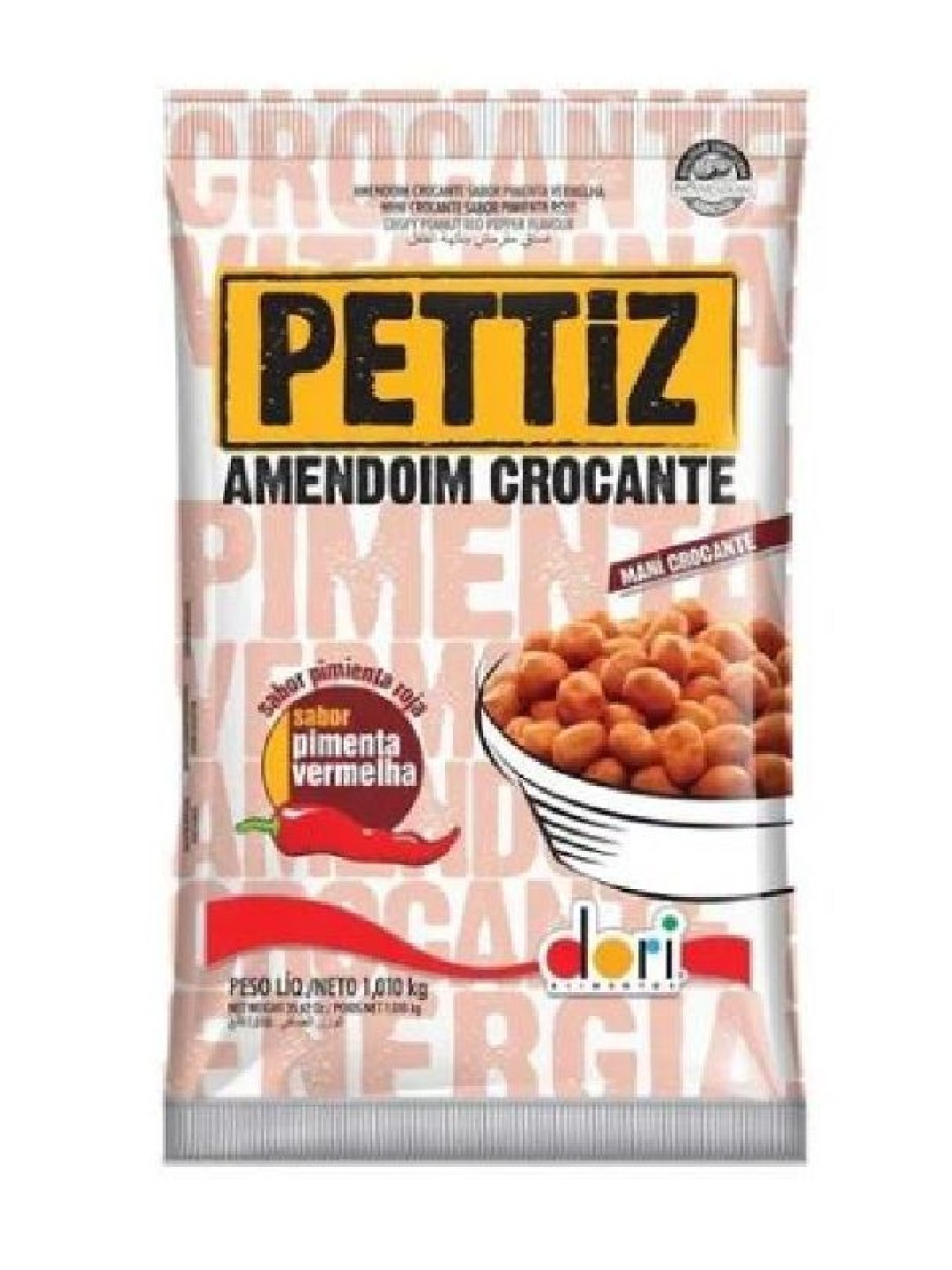 Amendoim Pettiz Pimenta Vermelha Croc 1,010Kg Dori - Pacote