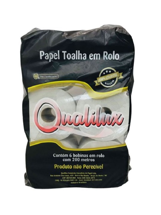 Papel Toalha Br Rolao 100% Celulose 6X20X200Mt 32Gr
