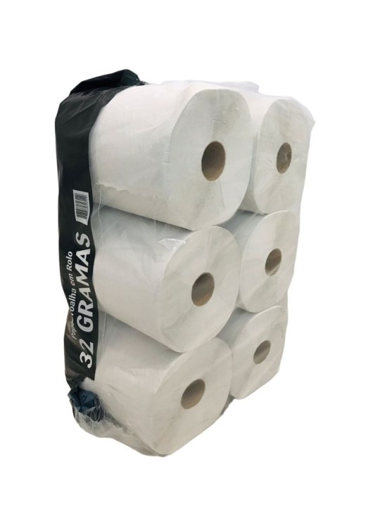 Papel Toalha Br Rolao 100% Celulose 6X20X200Mt 32Gr