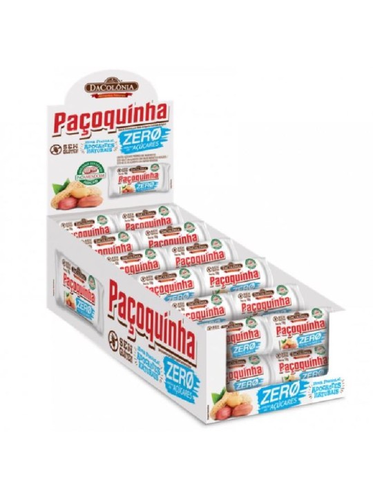 Paçoca Rolha Zero Açucar 24X18Gr Dacolonia - Display C/24 Un