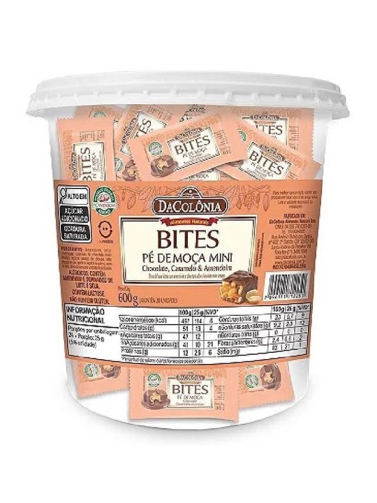 Pe De Moça C/ Chocolate 20X30Gr 600Gr Dacolonia - Pote C/ 20 Un