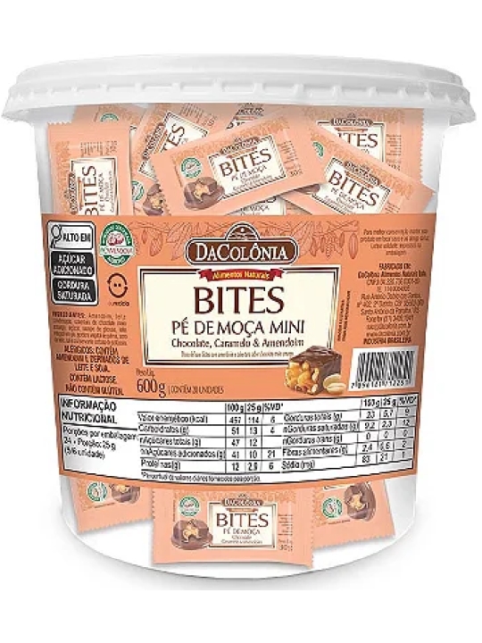 Pe De Moça C/ Chocolate 20X30Gr 600Gr Dacolonia - Pote C/ 20 Un