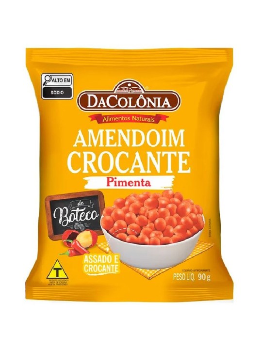 Amendoim Crocante Pimenta 90Gr Dacolonia - Pacote