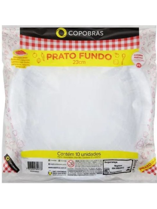 Prato Isopor 23Cm Redondo Copobras Term - Pacote C/25 Un