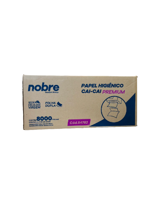 Papel Higienico Cai-Cai 100% Celulose Folha Dupla 9,5X20Cm C/ 8000 Fls Nobre - Caixa