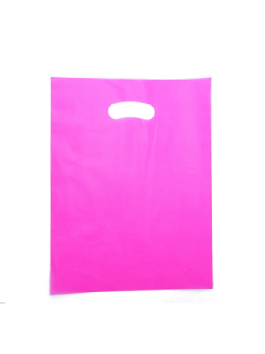 Sacola Plastica Alça Vazada Rosa 45X50X08 Orleplast - Pacote C/100 Un