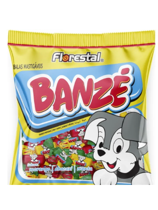 Bala Mastigavel Banze Sortida 500Gr Florestal - Pacote